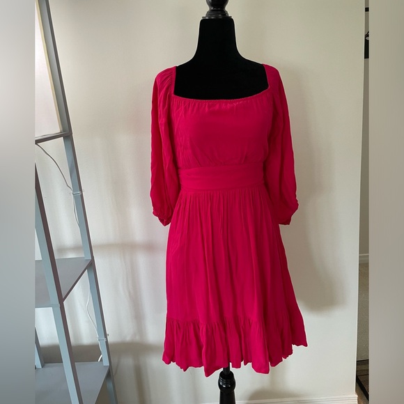 Romantic Era dress. Berry pink. Tie back. Size small. - Picture 3 of 6